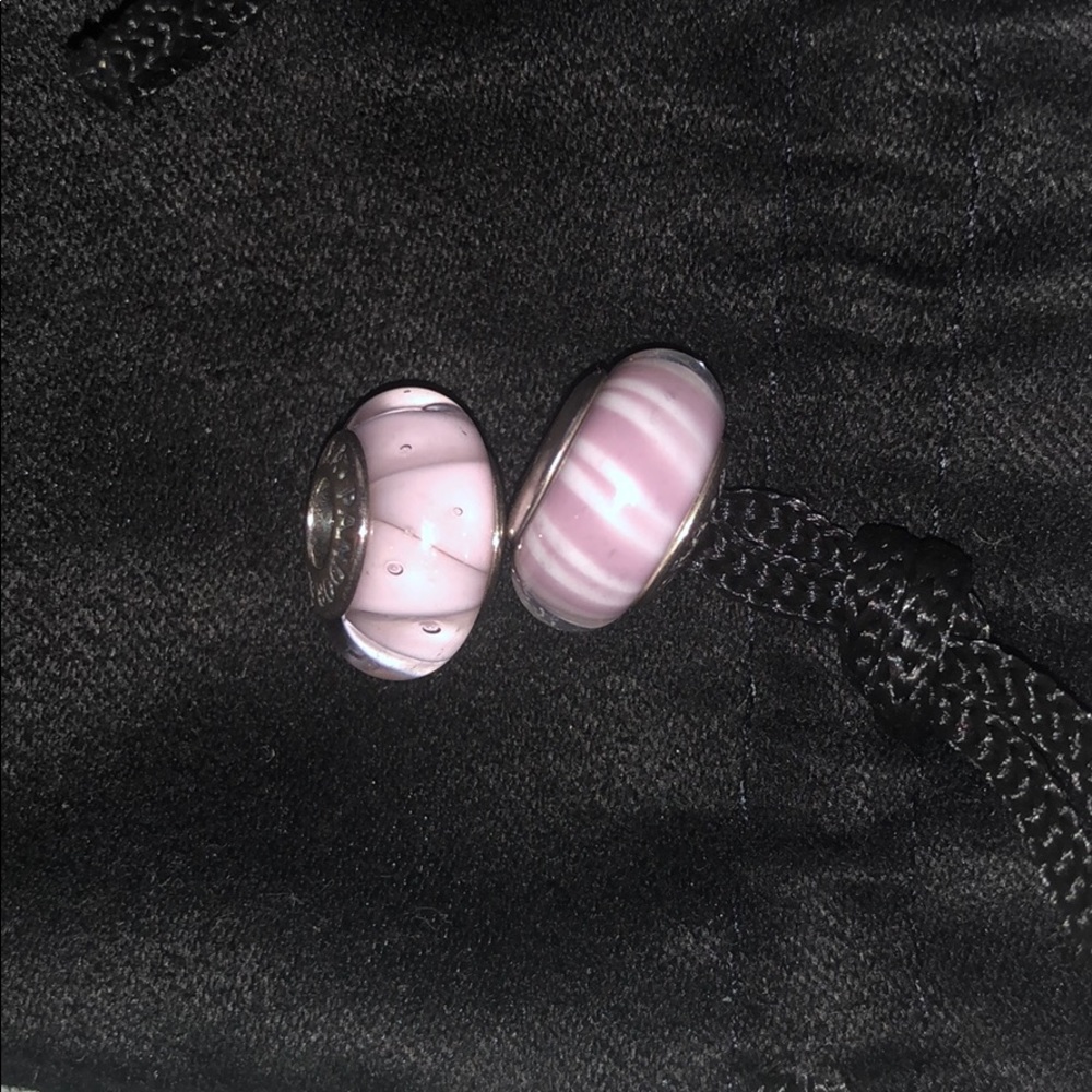Purple glass charms